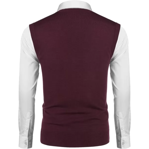 COOFANDY Men's Sweater Vest V Neck Casual Sleeveless Knitted Button Cardigan Vest