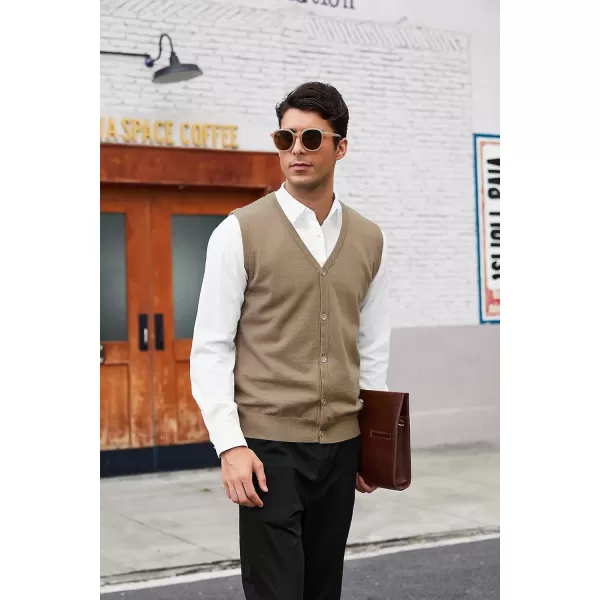 COOFANDY Men's Sweater Vest V Neck Casual Sleeveless Knitted Button Cardigan Vest
