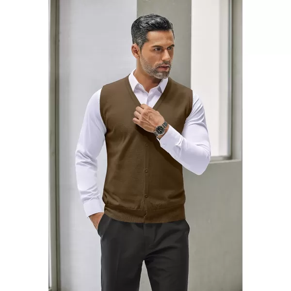 COOFANDY Men's Sweater Vest V Neck Casual Sleeveless Knitted Button Cardigan Vest