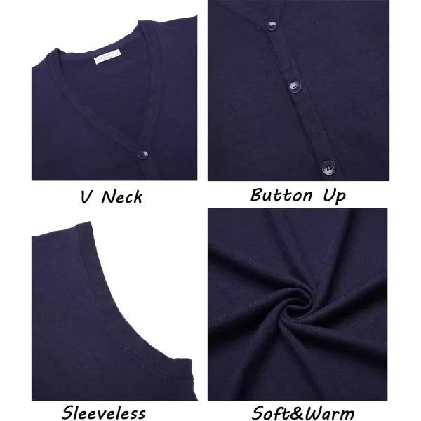COOFANDY Men's Sweater Vest V Neck Casual Sleeveless Knitted Button Cardigan Vest