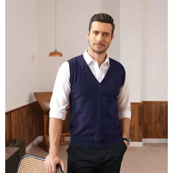 COOFANDY Men's Sweater Vest V Neck Casual Sleeveless Knitted Button Cardigan Vest