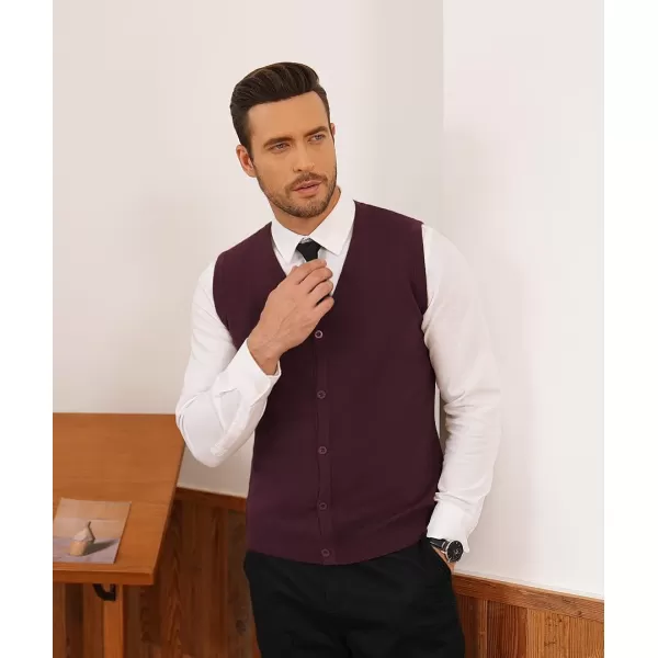 COOFANDY Men's Sweater Vest V Neck Casual Sleeveless Knitted Button Cardigan Vest