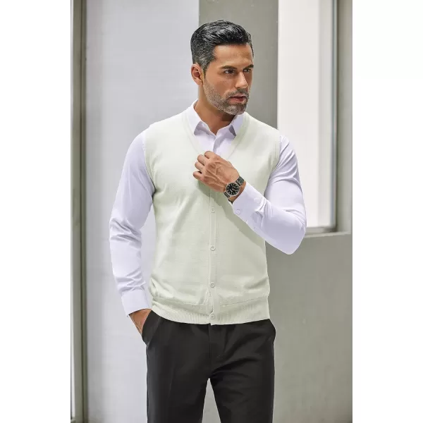 COOFANDY Men's Sweater Vest V Neck Casual Sleeveless Knitted Button Cardigan Vest