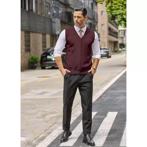 COOFANDY Men's Sweater Vest V Neck Casual Sleeveless Knitted Button Cardigan Vest