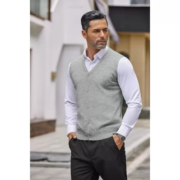 COOFANDY Men's Sweater Vest V Neck Casual Sleeveless Knitted Button Cardigan Vest