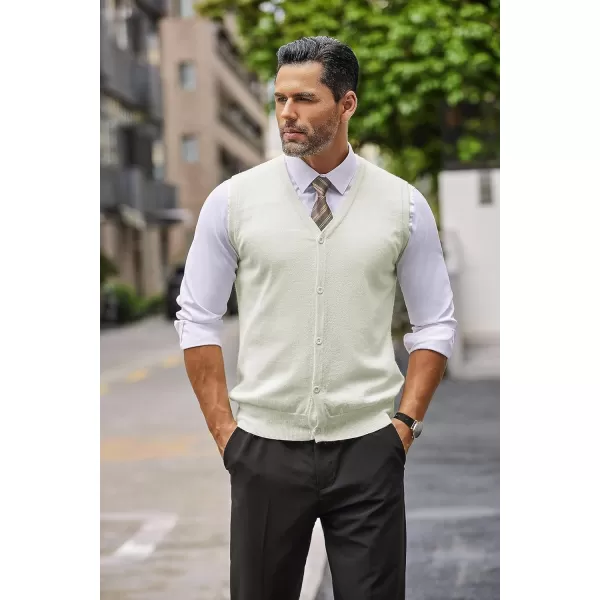 COOFANDY Men's Sweater Vest V Neck Casual Sleeveless Knitted Button Cardigan Vest