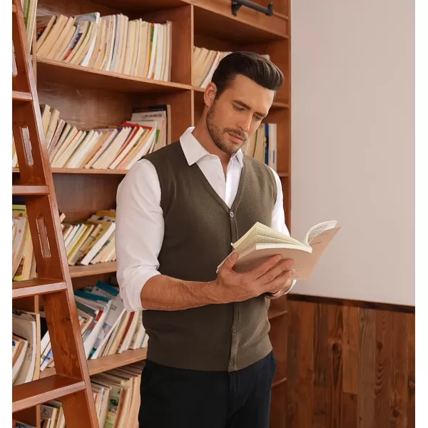 COOFANDY Men's Sweater Vest V Neck Casual Sleeveless Knitted Button Cardigan Vest