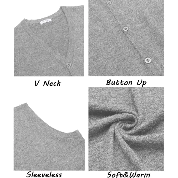COOFANDY Men's Sweater Vest V Neck Casual Sleeveless Knitted Button Cardigan Vest