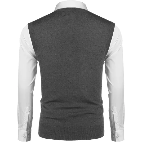 COOFANDY Men's Sweater Vest V Neck Casual Sleeveless Knitted Button Cardigan Vest
