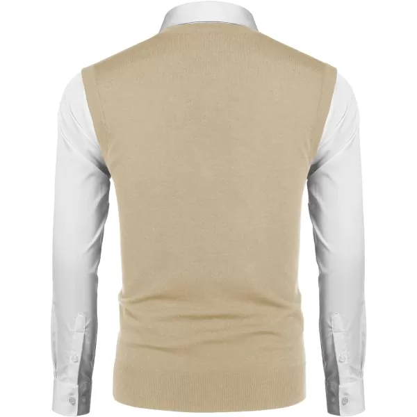 COOFANDY Men's Sweater Vest V Neck Casual Sleeveless Knitted Button Cardigan Vest