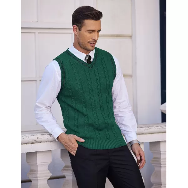 COOFANDY Men's Sweater Vest V Neck Slim Fit Casual Sleeveless Twisted Knitted Pullover Sweater