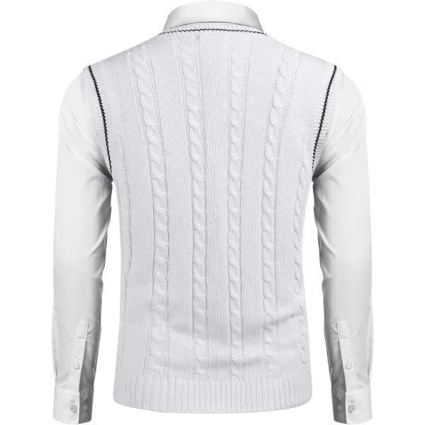 COOFANDY Men's Sweater Vest V Neck Slim Fit Casual Sleeveless Twisted Knitted Pullover Sweater