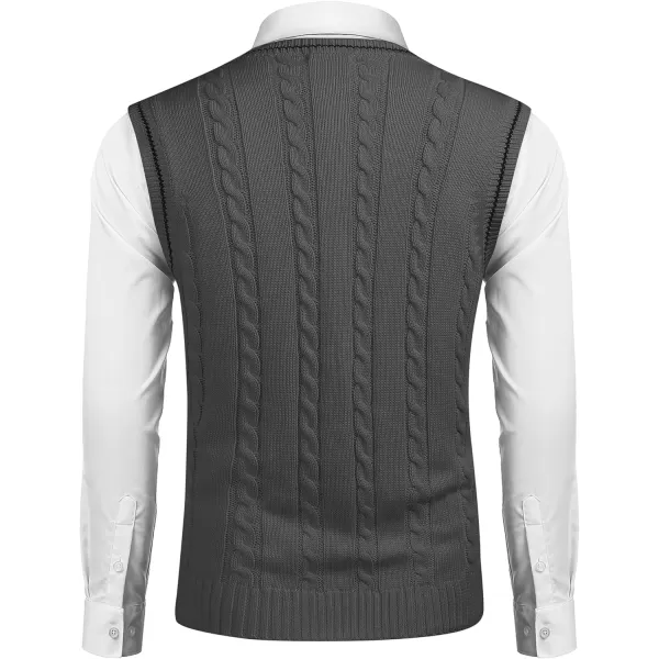 COOFANDY Men's Sweater Vest V Neck Slim Fit Casual Sleeveless Twisted Knitted Pullover Sweater