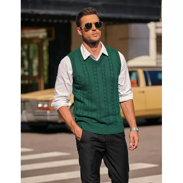 COOFANDY Men's Sweater Vest V Neck Slim Fit Casual Sleeveless Twisted Knitted Pullover Sweater