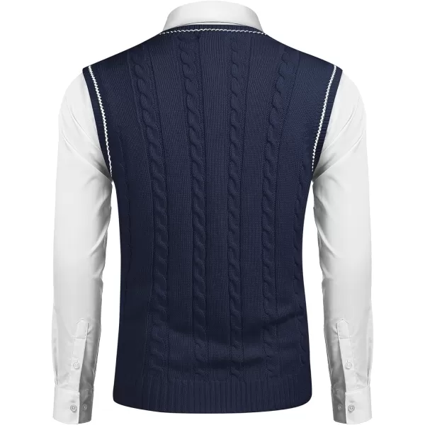 COOFANDY Men's Sweater Vest V Neck Slim Fit Casual Sleeveless Twisted Knitted Pullover Sweater