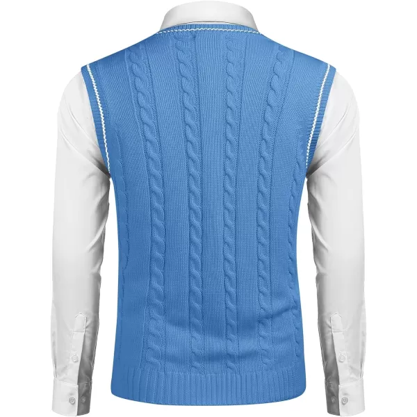 COOFANDY Men's Sweater Vest V Neck Slim Fit Casual Sleeveless Twisted Knitted Pullover Sweater