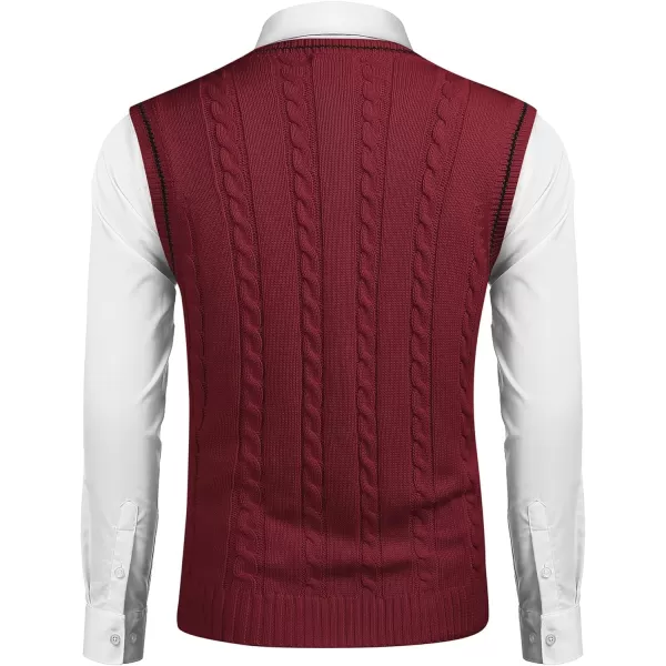 COOFANDY Men's Sweater Vest V Neck Slim Fit Casual Sleeveless Twisted Knitted Pullover Sweater