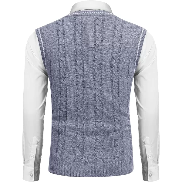 COOFANDY Men's Sweater Vest V Neck Slim Fit Casual Sleeveless Twisted Knitted Pullover Sweater)