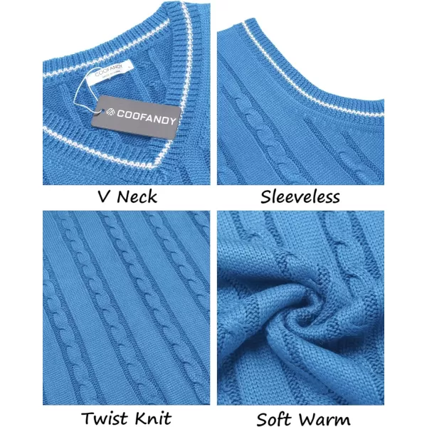COOFANDY Men's Sweater Vest V Neck Slim Fit Casual Sleeveless Twisted Knitted Pullover Sweater