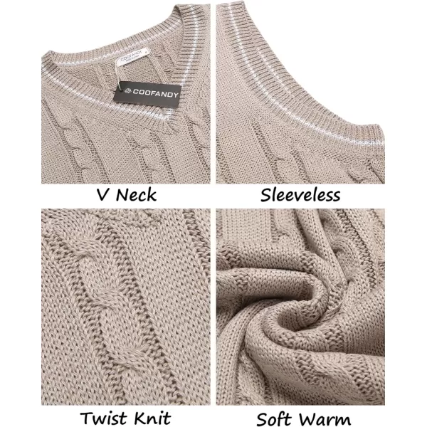COOFANDY Men's Sweater Vest V Neck Slim Fit Casual Sleeveless Twisted Knitted Pullover Sweater)