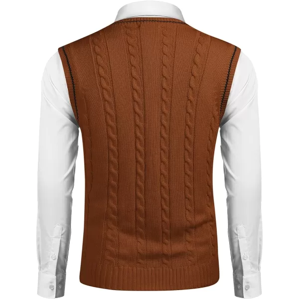 COOFANDY Men's Sweater Vest V Neck Slim Fit Casual Sleeveless Twisted Knitted Pullover Sweater