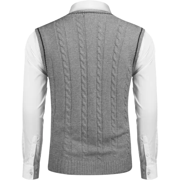 COOFANDY Men's Sweater Vest V Neck Slim Fit Casual Sleeveless Twisted Knitted Pullover Sweater