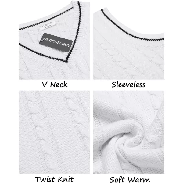 COOFANDY Men's Sweater Vest V Neck Slim Fit Casual Sleeveless Twisted Knitted Pullover Sweater
