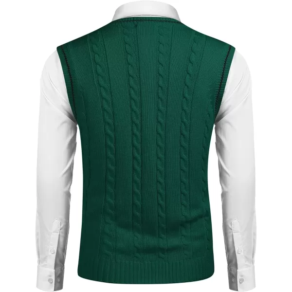COOFANDY Men's Sweater Vest V Neck Slim Fit Casual Sleeveless Twisted Knitted Pullover Sweater