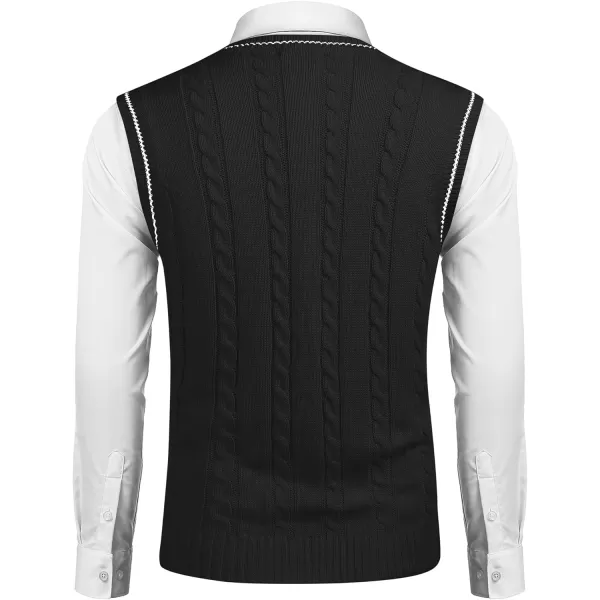 COOFANDY Men's Sweater Vest V Neck Slim Fit Casual Sleeveless Twisted Knitted Pullover Sweater