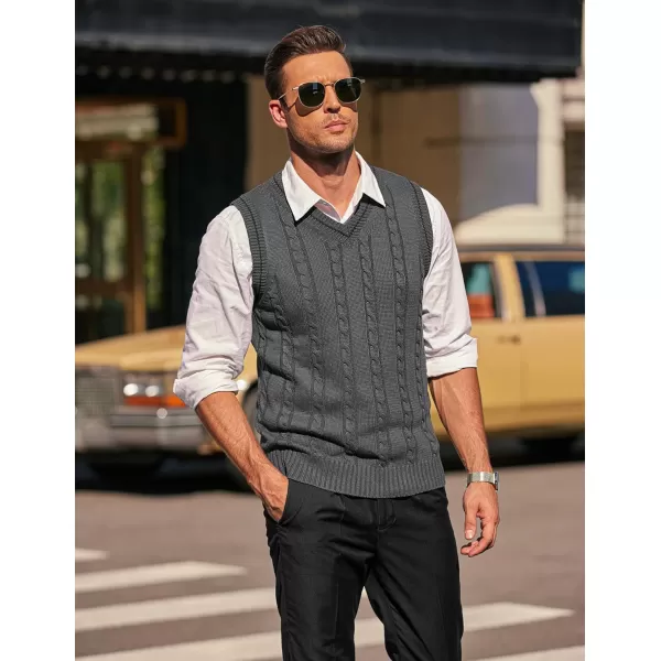 COOFANDY Men's Sweater Vest V Neck Slim Fit Casual Sleeveless Twisted Knitted Pullover Sweater
