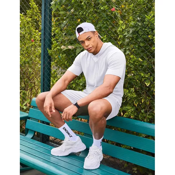 COOFANDY Men's Tracksuit 2 Piece Hooded Athletic Sweatsuit Short Sleeve Casual Sports Hoodie Shorts Set