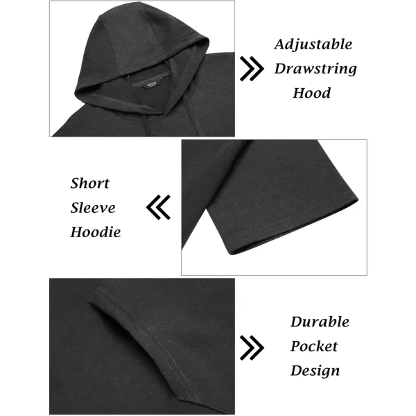 COOFANDY Men's Tracksuit 2 Piece Hooded Athletic Sweatsuit Short Sleeve Casual Sports Hoodie Shorts Set