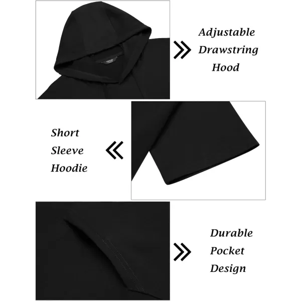 COOFANDY Men's Tracksuit 2 Piece Hooded Athletic Sweatsuit Short Sleeve Casual Sports Hoodie Shorts Set