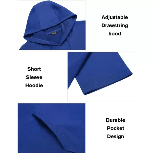 COOFANDY Men's Tracksuit 2 Piece Hooded Athletic Sweatsuit Short Sleeve Casual Sports Hoodie Shorts Set