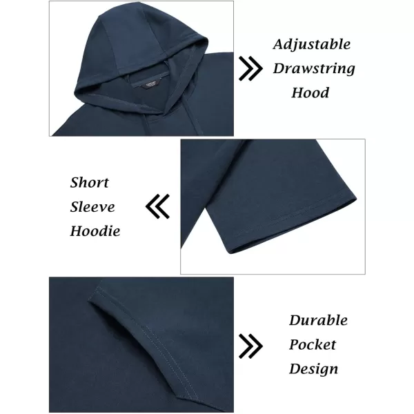 COOFANDY Men's Tracksuit 2 Piece Hooded Athletic Sweatsuit Short Sleeve Casual Sports Hoodie Shorts Set
