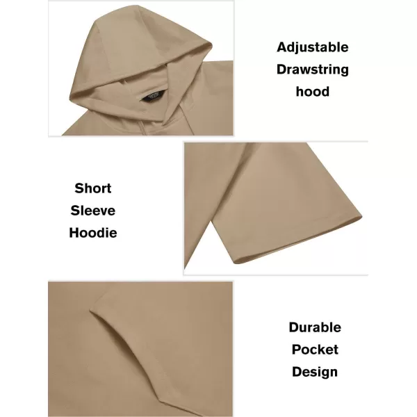 COOFANDY Men's Tracksuit 2 Piece Hooded Athletic Sweatsuit Short Sleeve Casual Sports Hoodie Shorts Set