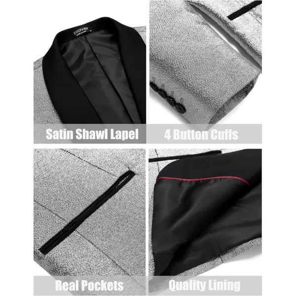 COOFANDY Men's Tuxedo Jacket Slim Fit Shawl Lapel Blazer Suit Jackets for Party Prom Wedding Dinner