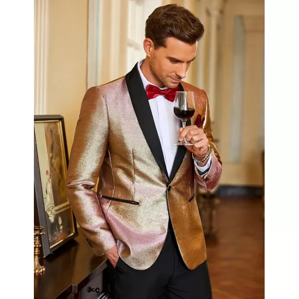COOFANDY Men's Tuxedo Jacket Slim Fit Shawl Lapel Blazer Suit Jackets for Party Prom Wedding Dinner