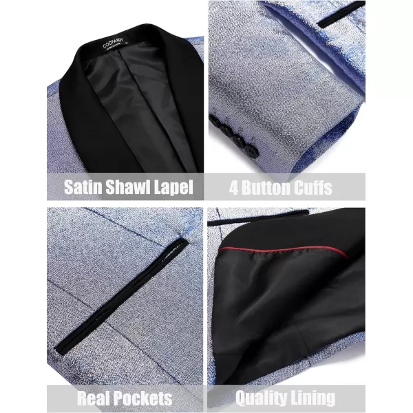 COOFANDY Men's Tuxedo Jacket Slim Fit Shawl Lapel Blazer Suit Jackets for Party Prom Wedding Dinner