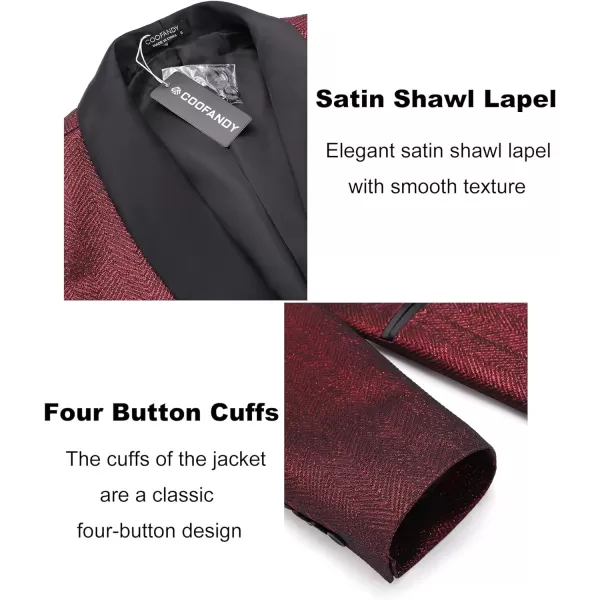 COOFANDY Men's Tuxedo Jacket Slim Fit Shawl Lapel Blazer Suit Jackets for Party Prom Wedding Dinner