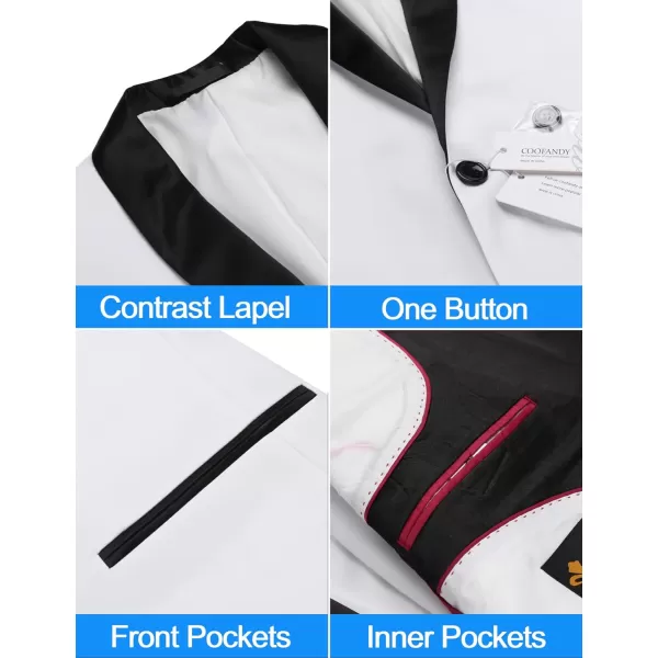 COOFANDY Men's Tuxedo Jacket Wedding Blazer One Button Dress Suit for Dinner,Prom,Party