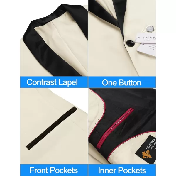 COOFANDY Men's Tuxedo Jacket Wedding Blazer One Button Dress Suit for Dinner,Prom,Party