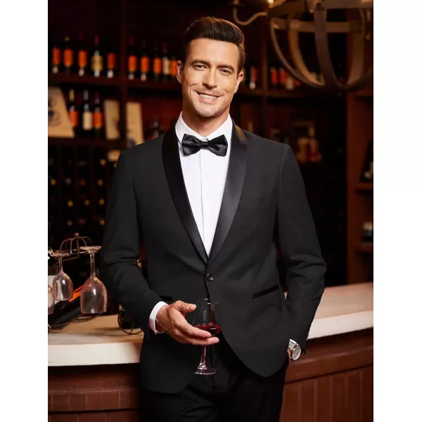 COOFANDY Men's Tuxedo Jacket Wedding Blazer One Button Dress Suit for Dinner,Prom,Party