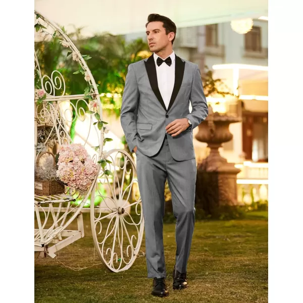 COOFANDY Men's Tuxedo Suits 2 Piece Wedding Blazer One Button Peak Lapel Suit Jacket Dress Pants for Dinner,Prom,Party
