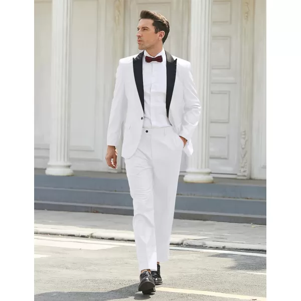 COOFANDY Men's Tuxedo Suits 2 Piece Wedding Blazer One Button Peak Lapel Suit Jacket Dress Pants for Dinner,Prom,Party