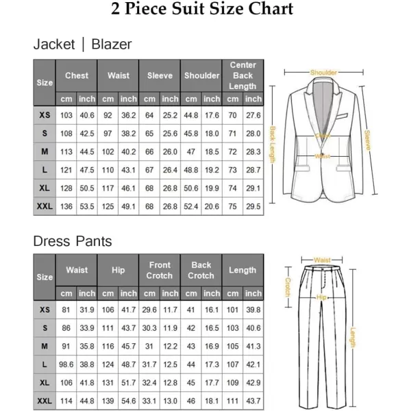 COOFANDY Men's Tuxedo Suits 2 Piece Wedding Blazer One Button Peak Lapel Suit Jacket Dress Pants for Dinner,Prom,Party