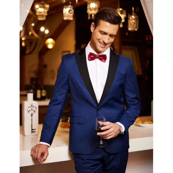 COOFANDY Men's Tuxedo Suits 2 Piece Wedding Blazer One Button Peak Lapel Suit Jacket Dress Pants for Dinner,Prom,Party