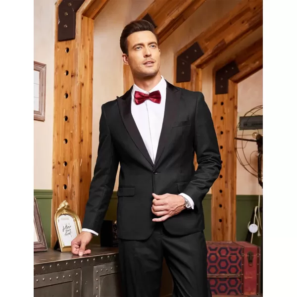COOFANDY Men's Tuxedo Suits 2 Piece Wedding Blazer One Button Peak Lapel Suit Jacket Dress Pants for Dinner,Prom,Party