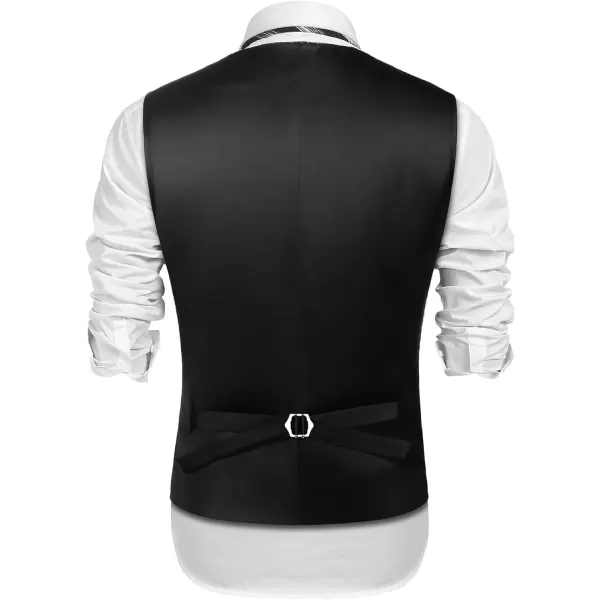 COOFANDY Mens Victorian Vest Steampunk Double Breasted Suit Vest Slim Fit Brocade Paisley Floral Waistcoat