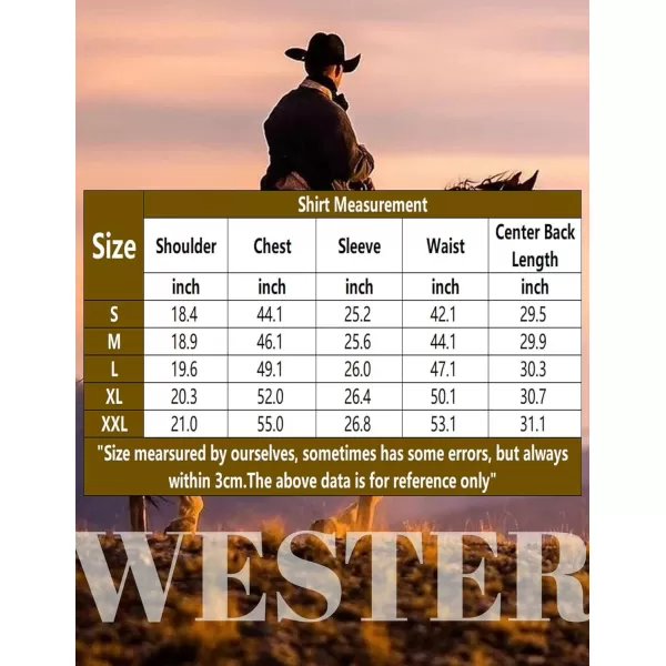 COOFANDY Men's Western Cowboy Shirt Casual Long Sleeve Button Down Cotton Shirts